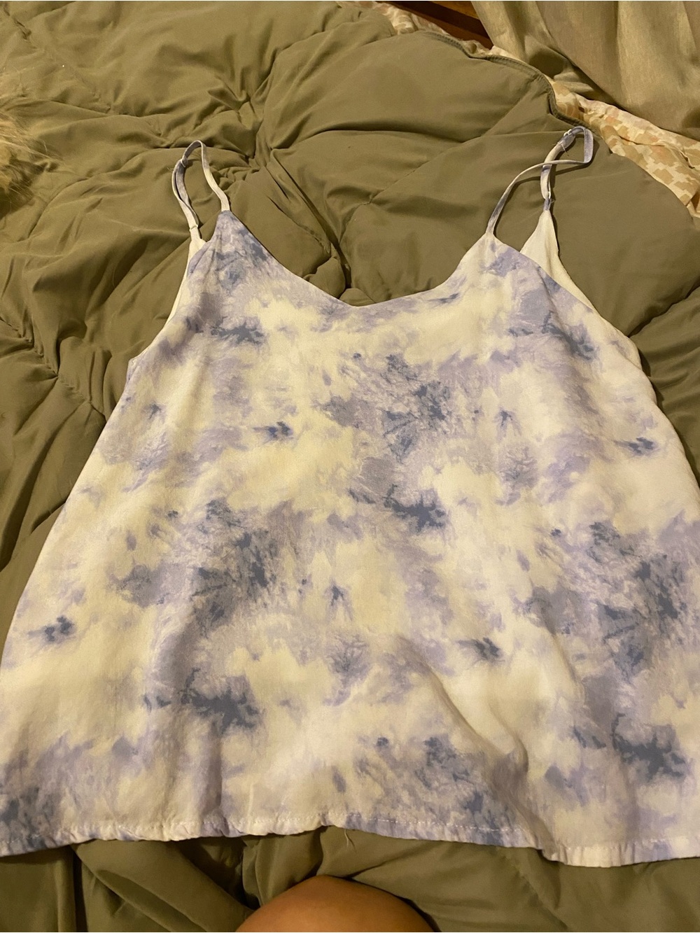 Women's Blue Tie-Dye Spaghetti Strap Cami Top